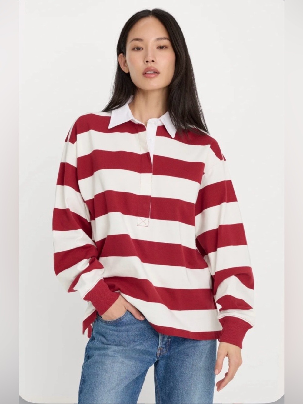 ▪️NWT Good American Oversize Rugby
Polo Top